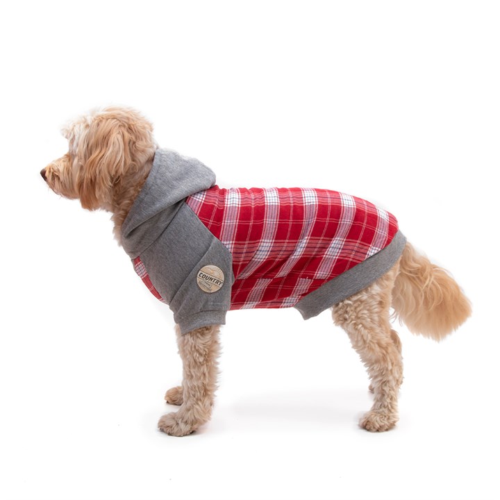 Country Adventure Red Check Dog Hoodie