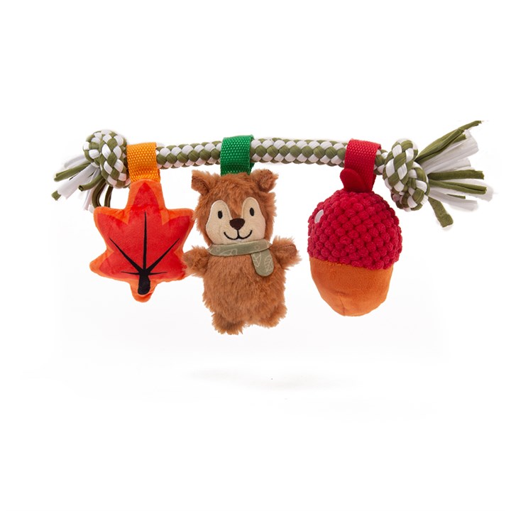 Autumn Animals Squirrel Rope Dog Toy