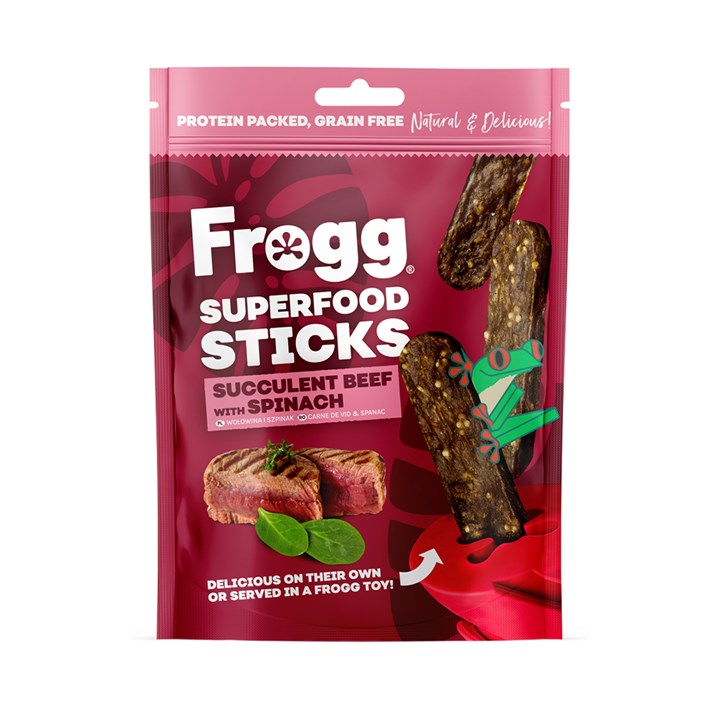 Frogg Superfood Sticks Beef Dog Treats 100g