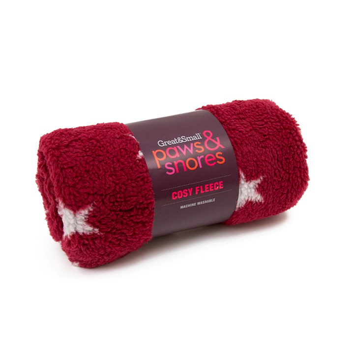 Great & Small Red Star Fleece Pet Blanket