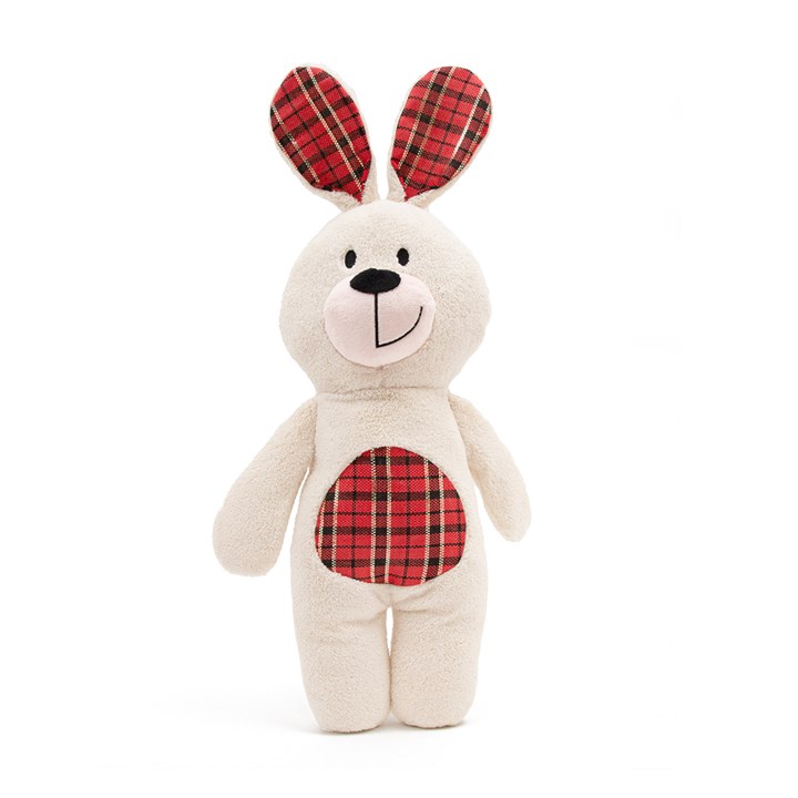 Christmas Rabbit with Tartan Ears Dog Toy