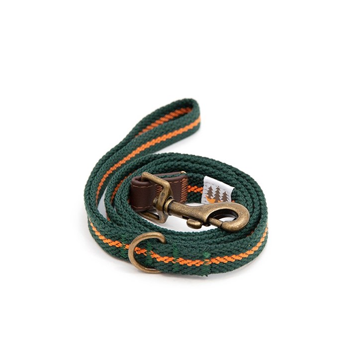 Country Woven Dog Lead Green/Orange