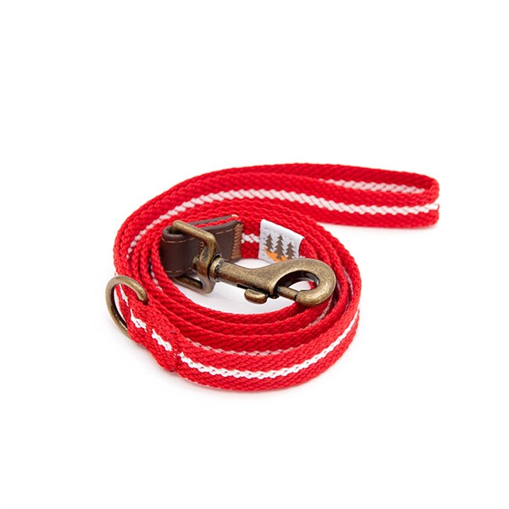 Country Woven Dog Lead Red/White