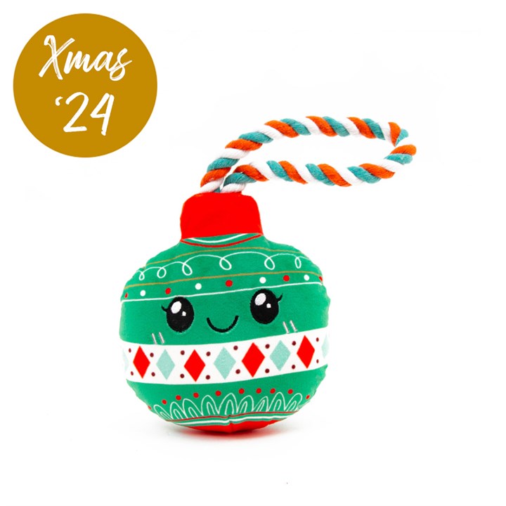 Christmas Tree Bauble with Rope Dog Toy