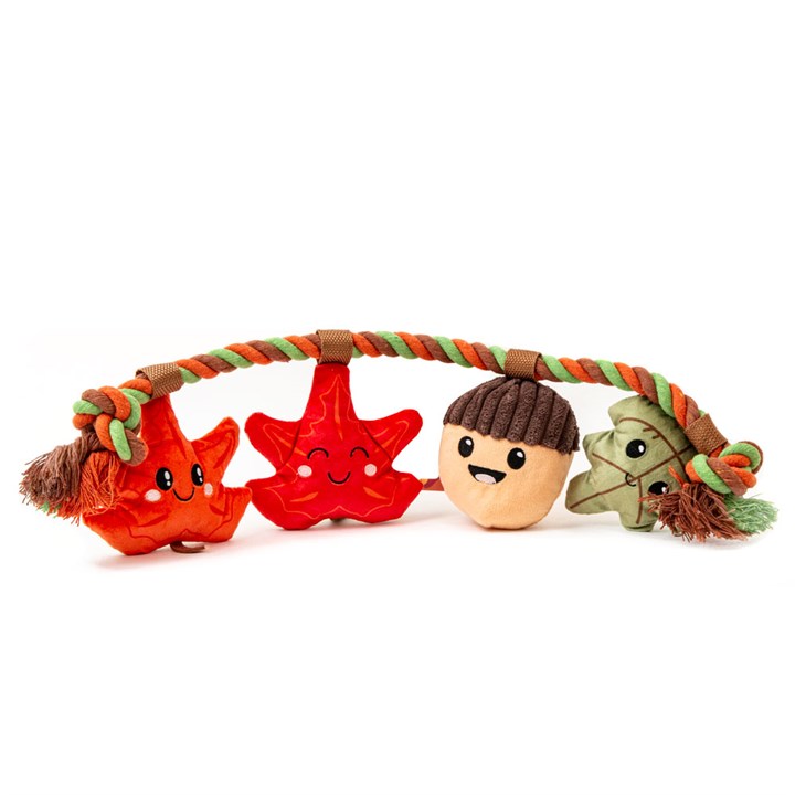 Autumn Animals Leaf Rope Dog Toy