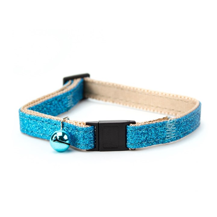 Blue Glitter Cat Collar