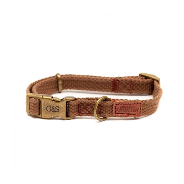Country Canvas Pet Collar Brown