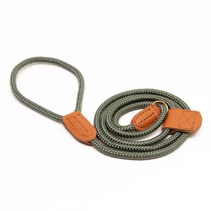 Country Rope Slip Dog Lead Green