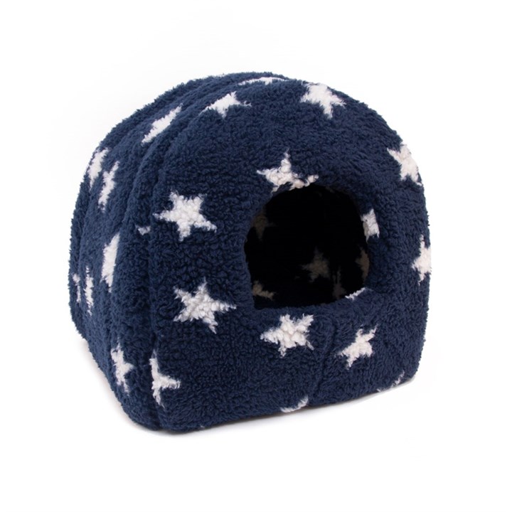 Fleece Navy Star Pet Bed Igloo