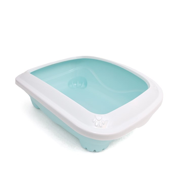 Cat Litter Tray with Rim Sky Blue