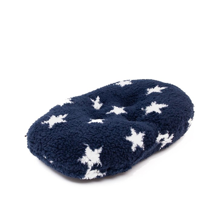 Navy Star Fleece Mattress Dog Bed