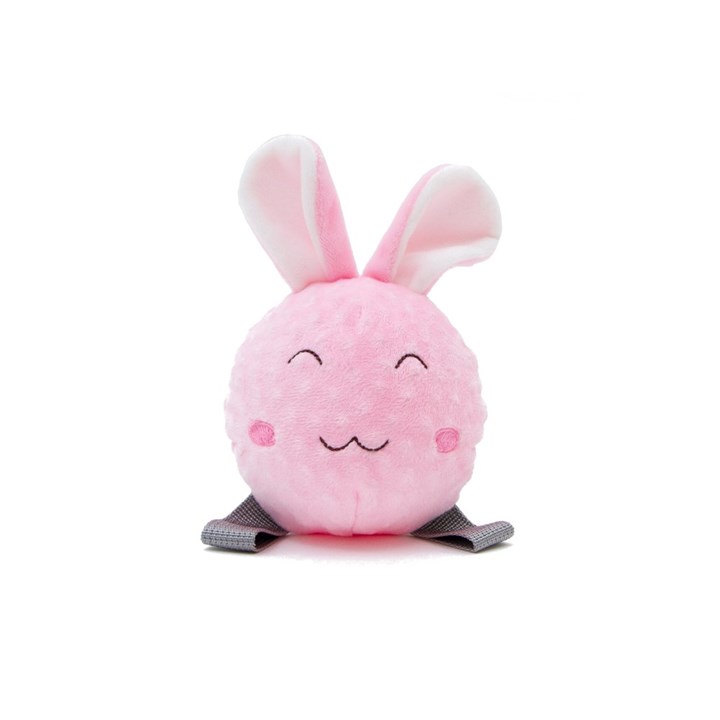 Pink Plush Rabbit & TPR Ball Dog Toy