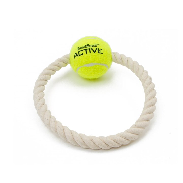 Tennis Ball Rope Ring Dog Toy