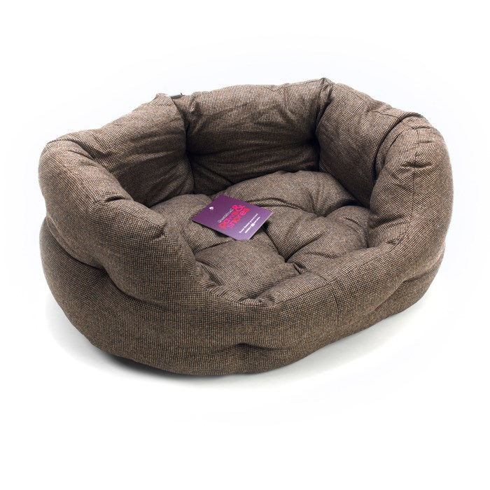 Brown Tweed Fibre Slumber Pet Bed