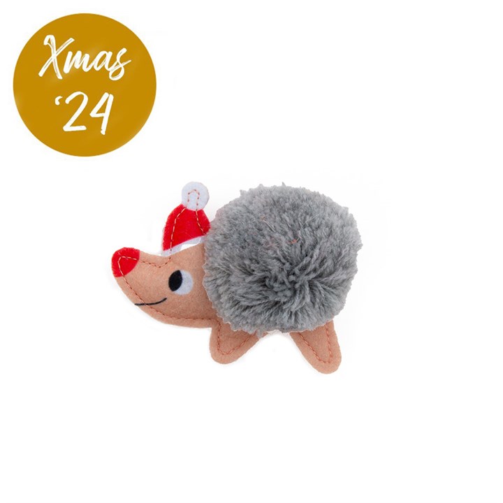 Christmas Hedgehog Pompom Cat Toy