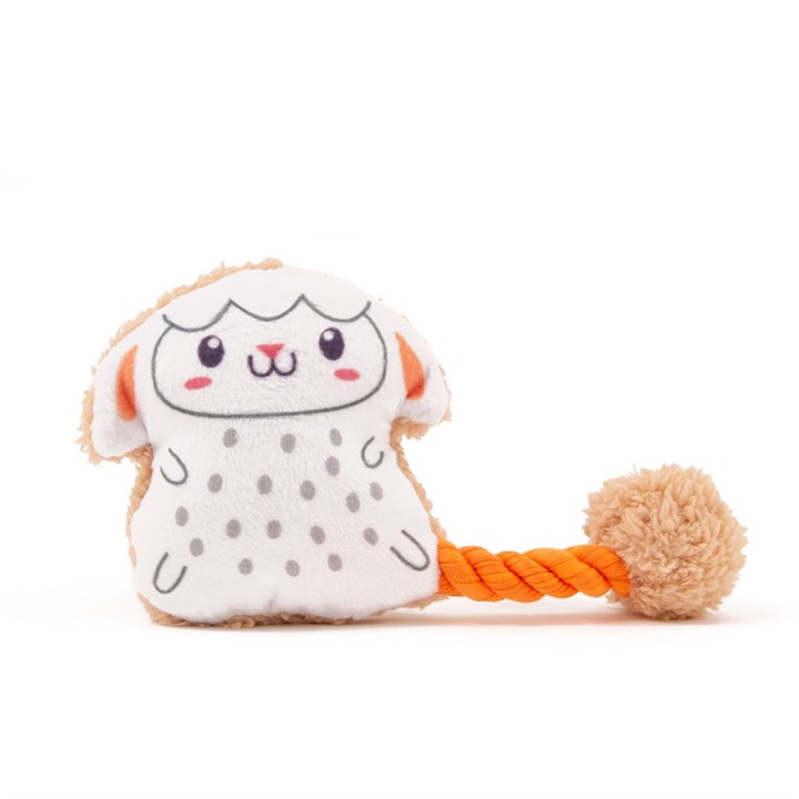 Little&Lively Lamb with Rope Dog Toy