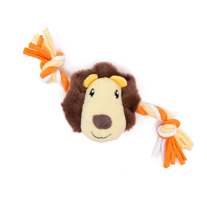 Little&Lively Soft Lion Face & Jersey Rope Dog Toy