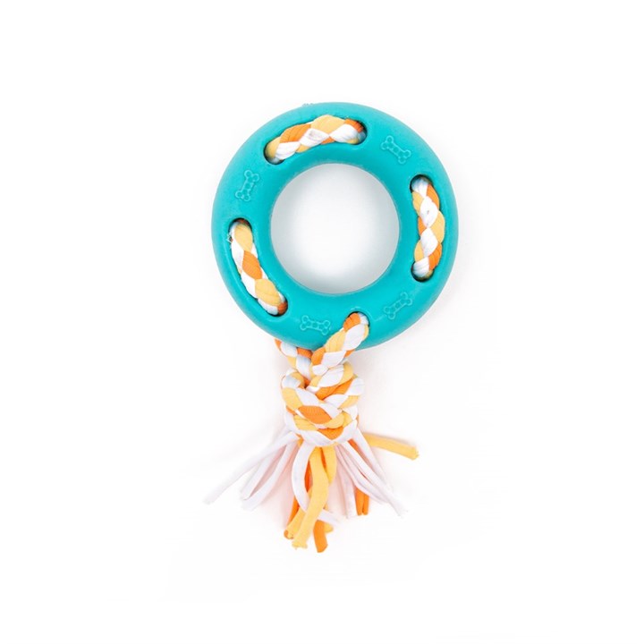Little&Lively TPR Ring & Jersey Rope Dog Toy