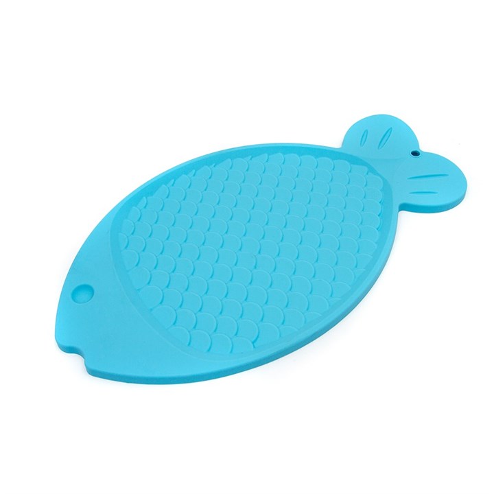 Blue Silicone Fish Shaped Food Mat